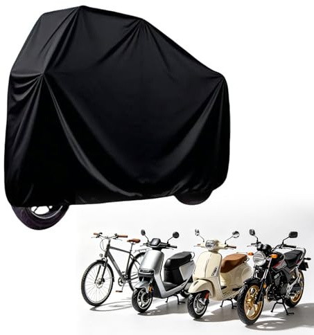 SEABABOO Housse Moto Etanche Petit 180 x 120 cm PEVA Protege du Soleil Poussière Pluie Bache Moto Housse Motos Exterieur Bache Moto Exterieur Etanche Noir