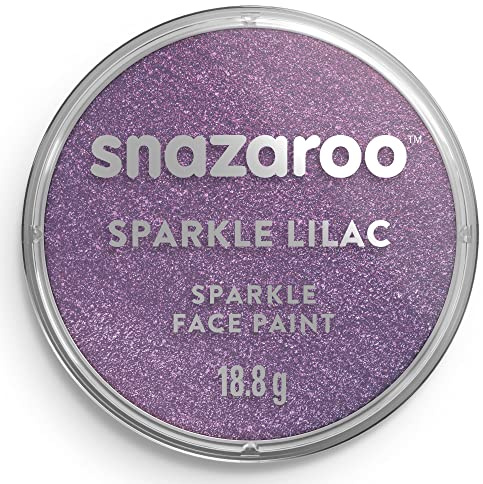 Snazaroo Sparkle Face and Body Paint for Kids and Adults, Sparkle Lilac Colour, Water Based, Easily Washable, Non-Toxic, Makeup, Body Painting for Parties, for Ages 3+