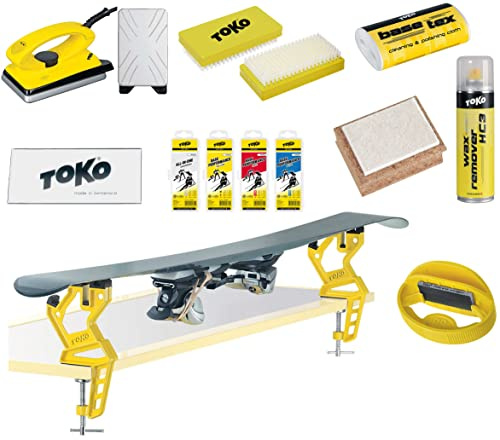 TOKO Skiwachs-Set 12-teilig mit Wachsbügeleisen Skispanner und Kantenschärfer