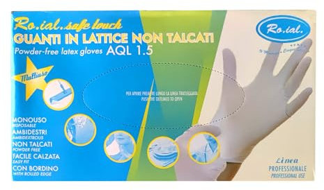 Guanti ro.ial safe touch dispenser in lattice non talcati 100pz