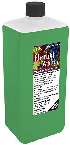 Herbst-Dünger und Winter-Dünger XL 1 Liter - Kaliumdünger flüssig NPK für bessere Winterhärte der Pflanzen (Winterschutz/Frostschutz)