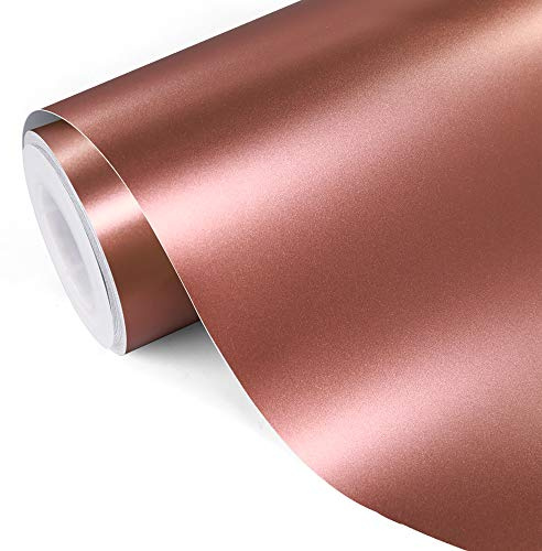 TECKWRAP Selbstklebendes Vinyl in Rotgold, metallisch, matt, Chrom, 0,3 x 1,5 m