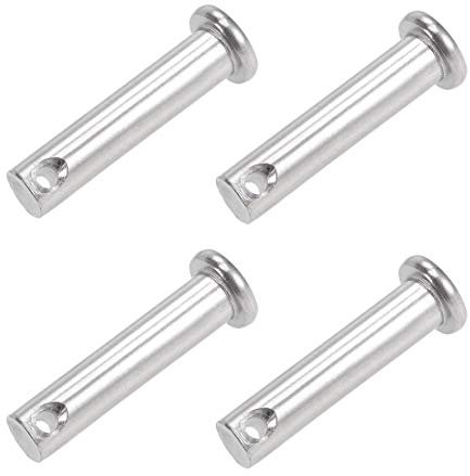 sourcing map 4 Stück Steckbolzen Einzelloch Gabelbolzen 8mm X 35mm Splintstift Flacher Kopf 304 Edelstahl Verbindung Scharnierbolzen