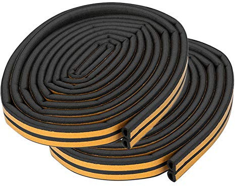 Dichtungsband Selbstklebend Türdichtung Fenster Dichtung Tür Fensterdichtung Schaumstoff für Türen Luftzugstopper Fensterdichtung - D-type 9x6mm [optional],Schwarz,10M