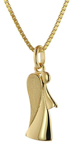 trendor Engel-Anhänger Gold 333 (8 Karat) mit vergoldeter Kette 39630 | zauberhafter Halsschmuck für Damen, diese Halskette ist eine tolle Geschenkidee,