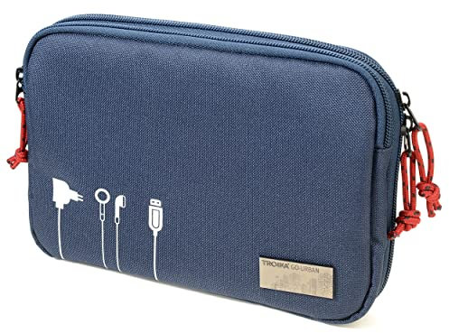 Troika Business Tech Pouch 2 Kabeltasche für Elektronikzubehör aus Polyester in der Farbe Blau, Maße: 23,5cm x 17cm x 3,5cm, BGO44/DB