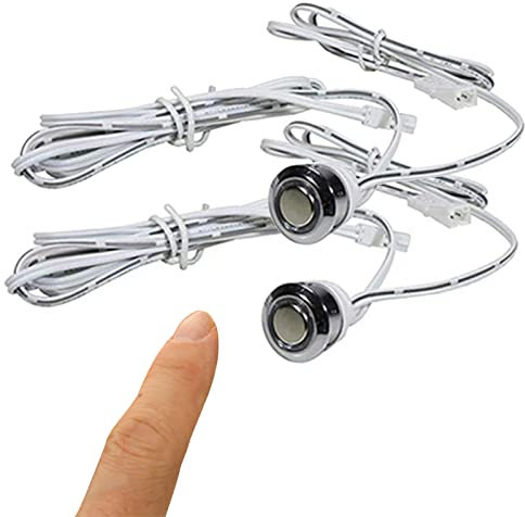 STBTECH 12 V LED Touch Dimmer Switch, 5-24 V DC Touch Switch Sensor Switch Continuous Dimming for LED Strips, with Blue Standby Light, for 17 mm Mounting Hole, (Dupont Wire, Pack of 2)