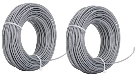 Rasenmäher-Drahtseil, für Bosch Art 24 27 30 36, Graues Nylon-Drahttrimmer, Spule, Faden, Rasentrimmer, Ersatzteile, 24 M, 2,0 Mm, 2 Stück