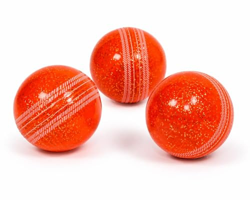 Rawage 3 x Soft & Safe Glitter Cricket Balls For outdoor & indoors Rubber Cricket Ball With elegant Seam for Best Performing, Coaching & Practice