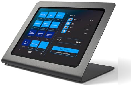 Tabdoq iPad-Ständer mit Diebstahlschutz | Metall-Tischhalterung für Business, Kasse, POS & Einzelhandel | Kompatibel mit iPad Air 13 (2024) & Pro 12,9 3.–6. Gen, schwarz