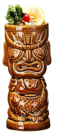 Tiki Tazze da cocktail hawaiani ed esotici – Tazze e bicchieri decorativi per decorazione di feste (stile 2)