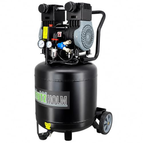 TRUTZHOLM Brushless Silent Flüsterkompressor innenbeschichtet 900-4500W silent leise 57-62dB Druckluft, Kompressor, ölfrei, 8 bar, Ansaugleistung 128-738 L/Min (49 Liter)