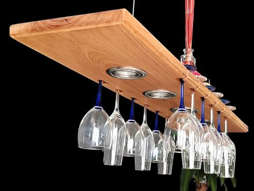 FRIESENLICHT GINA Holz Hängelampe Hängeleuchte Esstischlampe Esstischleuchte Pendelleuchte Led Barlampe Leuchte Eiche Massiv 120 cm GU10