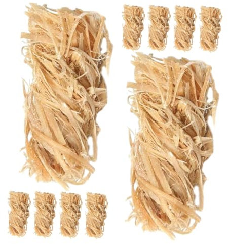 POPETPOP 12 Allume-feu Naturels en Bois et Cire, Rouleaux Légers et Pratiques, pour Barbecue et Camping, Marron
