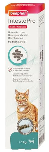 BEAPHAR - IntestoPro Paste Für Katzen - Mit Zeolith - Mit MOS & FOS - Unterstützt Das Gleichgewicht Der Darmfunktion - 20 ml