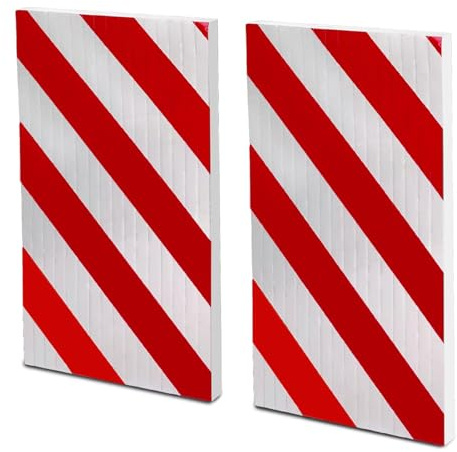 TIENDA EURASIA – Protectores Columnas Garaje | Espuma Adhesivo | Rojo y Blanco | para Columnas y Esquinas | Protector Pared Garaje | Protección para Puertas de Coche (38 x 18 x 1.5 cm)