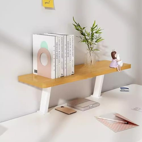 Mensola portaoggetti da scrivania con morsetto regolabile, con finitura in noce (40 cm)