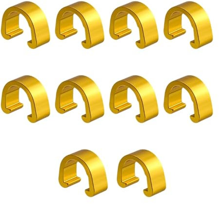 10 Pcs Fahrrad Bremse Kabel Gehäuse Clip Aluminium Legierung Guide Bremse Kabel C-clip Guide Schellen for Mountainbike straße Fahrräder(Gold)