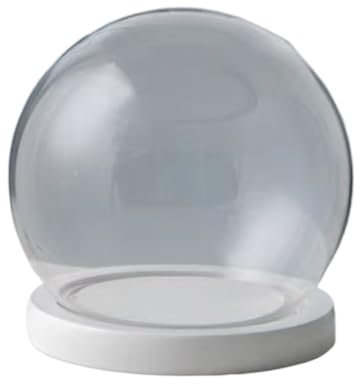 Tabletop Display Case,Clear Glass Dome Cover,Glass Dome Decorative Jars, Glass Dome Cloche With White Solid Wooden Base, Bell Glass Jars For Flower Specimens Home Decor DIY(30cm)