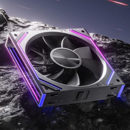 AsiaHorse DAWN RGB PC Lüfter 120MM Reverse Gehäuselüfter, ARGB Daisy Chain PC Lüfter [Infinity Mirror] [HDB] 71 CFM/1850 RPM/2.6MMH2O 4 Pin PWN & 5V 3Pin ARGB für Asus Aura ASRock GIGABYTE MSI