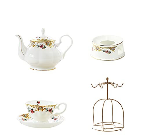 KHYTEBV Set di Tazze da tè in Stile Palazzo Set di Tazze da tè Set di Tazze da tè pomeridiane in Stile Europeo Set di 6 Tazze e piattini Britannici Set di teiere Decorative Display