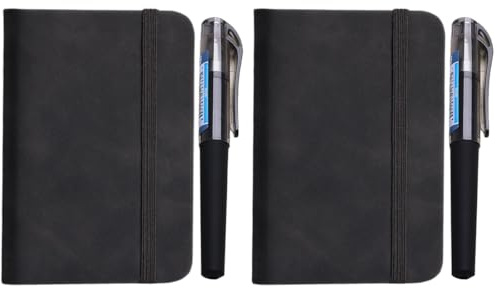 IKOPFLN Lot de 2 carnets de poche, petit carnet de notes, journal, bloc-notes à couverture rigide, organisateur pour le travail de bureau A7