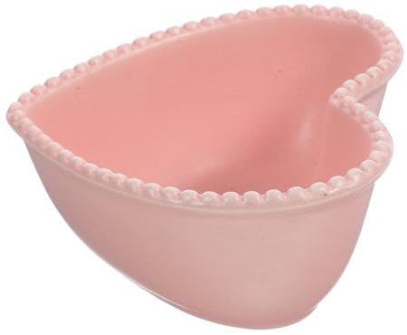 IMIKEYA Ciotola Cuore Rosa in Ceramica Ciotola per Insalata e Dessert per Servire Frutta e Cibo