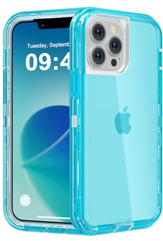 Follaroma for iPhone 12 Case/iPhone 12 Pro Case, Heavy Duty Shockproof Protection Phone Cases, Anti-Drop, Dual Layer Transparent Protective Cover Compatible with iPhone 12/12 Pro, 6.1'', Blue