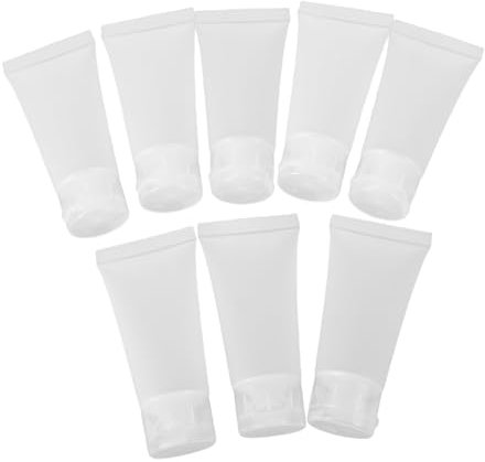VICASKY Contenants De Toilette De Voyage - 8 Tubes Souples Rechargeables Flacons En Plastique Anti-fuite Avec Bouchon Ensemble De Tubes Cosmétiques De 20 Ml