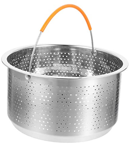 POPETPOP Cesta Vaporera De Acero Inoxidable Con Mango De Resistente y Multifuncional Para Cocinar Al Vapor Arroz Huevos y Bollos Cocina Doméstica o Profesional