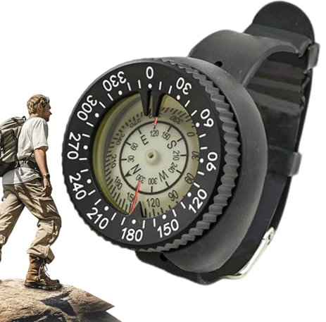 Reloj de brújula, navegación submarina precisa, brújula luminosa multifuncional impermeable para senderismo, supervivencia, buceo, camping, kayak