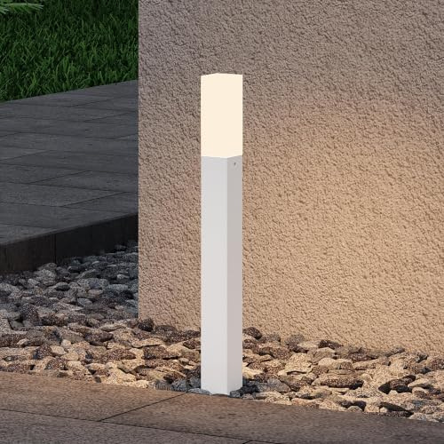 doporro Paletto LED da Esterno 40 cm 3000K IP65 per Vialetti | Colore Bianco Opaco, Alluminio, Luce Calda per Esterni, per Vialetti, Terrazze, Cortili e Ingressi