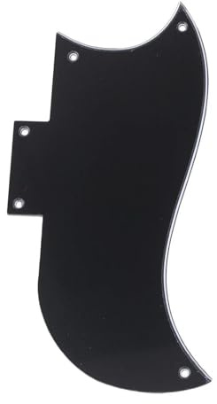 Pickguard und Tremoloabdeckung Set 3-lagiges 5-Loch-Schlagbrett Für SG 61 E-Gitarre Schwarz