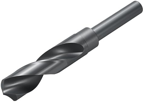 sourcing map Broca de 20 mm, vástago redondo reducido de 1,27 cm, 4341, brocas de acero de alta velocidad, acabado negro, taladro de 118° para mecanizado ligero, acrílico, plástico, madera, metal