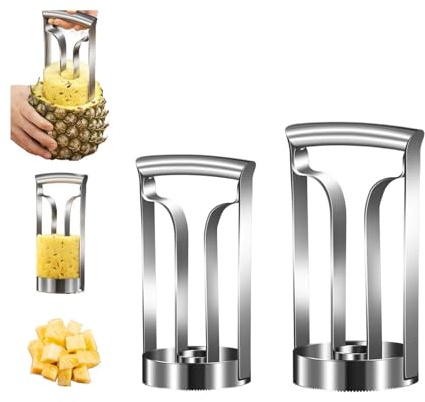 Ananasentkerner, 2025 verbesserter Ananasentkerner und -schneider, robuster Ananas-Kernentferner, großer Edelstahl-Ananasentkerner, Schäler, Ananasschneider, Obstwerkzeug, einfaches Küchenwerkzeug
