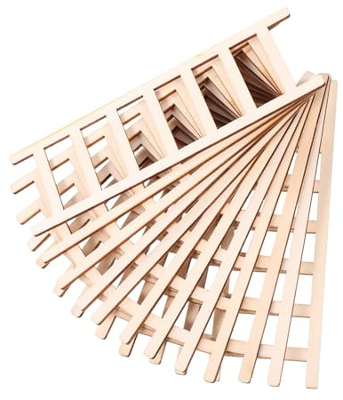 Miniaturtreppe 12 Stück für Puppenzubehör und Deko | Beige, Handgefertigte Gestaltung, Platzsparendes Modell, Geeignet für Kleine Objekte und Kleine Haustiere