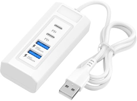 Xuancai Adaptador divisor de carga USB a doble para teléfonos, tabletas y más con puerto de transferencia de datos a convertidor tipo C