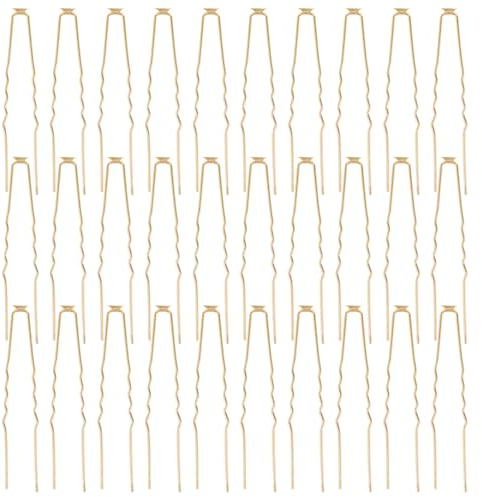 EPIGEIST Lot de 50 Fourchettes à Cheveux en Métal Doré 6 MM Épingles de U pour Chignons et Coiffures de Mariage Accessoires pour Cheveux Femmes Maintien Ferme et Léger
