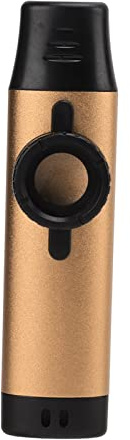 Pssopp Metall-Kazoo, Blasinstrument mit Einstellbarer Dichtheit und 5-teiligen Flötenmembranen, Harz-Mundstück-Cogging-Design für Kazoo-Spielen (GOLD)