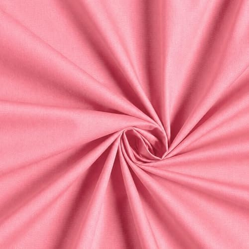 Tessuto Cotone Tinta Unita– 100 cm x 146 cm Stoffa per Cucito, Tessuti al metro, Stoffa cotone al metro, Cotoni per cucire, 15 colori disponibili (Corallo chiaro)