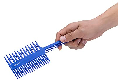 Funien Hair Highlight Comb Professionell Dubbelsidig Hårfärgningskam för Salong och Hemmabruk Blå/vit 8,46 X 2,95 Tum (Blå)