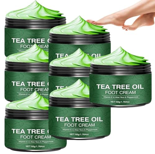 Crème pour les pieds à l'huile d'arbre à thé, crème pour les pieds à l'urée, bâton de baume réparateur pour les talons fissurés, pommade hydratante naturelle à base de plantes, crème pour (7pcs)