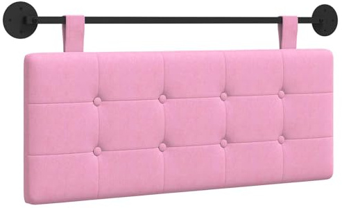 Owoxanthellate Hängendes Kopfteil aus Stoff Bett-Kopfteil zum Aufhängen gepolstert Wandkissen für Schlafzimmer modern Bettkopfteil Wandmontage Wandkopfteil Rechteckig Grau 110x55x5 cm