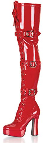 Higher-Heels PleaserUSA Overknee-Stiefel Electra-3028 Lack rot Gr.40