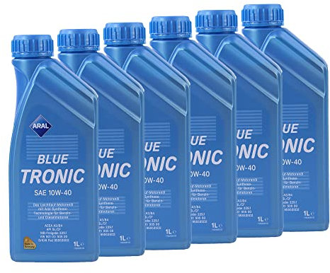 6x 1 L LITER ARAL BLUETRONIC BLUE TRONIC 10W-40 MOTOR-ÖL MOTOREN-ÖL 31736541