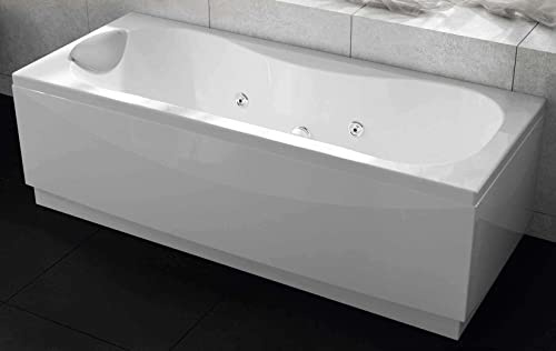 Badkar Whirlpool Rektangulär Novellini Calypso Hydro Plus 150 x 70 160 x 70 170 x 70 170 x 75 170 x 80 1808 x 0 H55 cm 150 160 170 180 190 200 L avloppssyra il vänster monteringsram 1 frontpanel 2