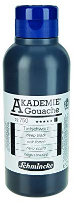 Schmincke – AKADEMIE® Gouache - feine Künstler-Gouache, Tiefschwarz - 250 ml