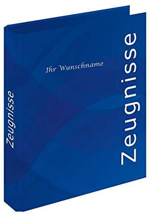 Zeugnismappe mit silbergefärbter Gravur / Zeugnisringbuch / Farbe: blau