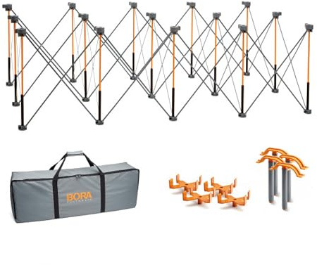 BORA Centipede 30in Folding Work Table - 48 x 96 Portable Workbench with 6000lb Capacity, 15-Strut Collapsible Work Bench for Garage, Mobile Workstation with Storage Bag - No Assembly Required CK15S