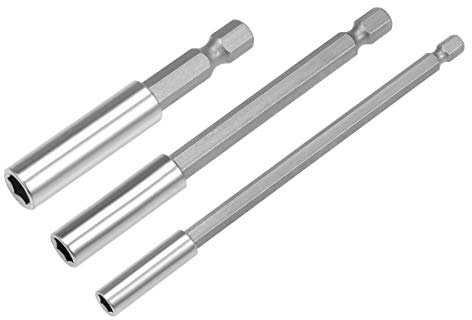 sourcing map 1/4 Inch Hex Shank by Magnetic Bit Holder Extension Set, Quick Release Screwdriver Drill Bit Power Tool (60/100/150mm)